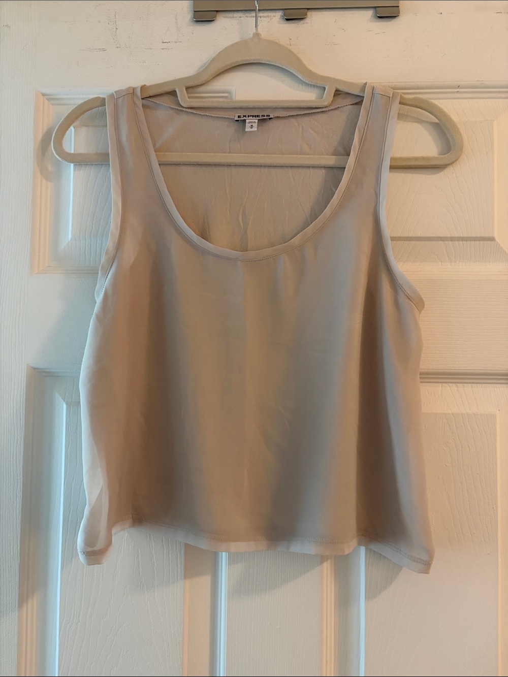 Express Women's Beige Tank Top - Scoop Neck